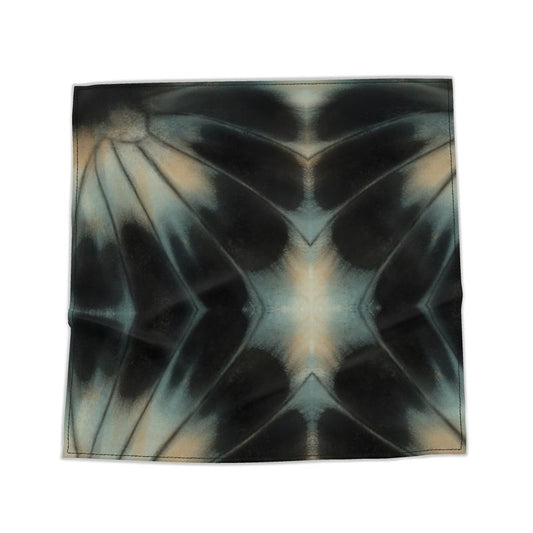 Abstract patterned fabric square bandana on a white background